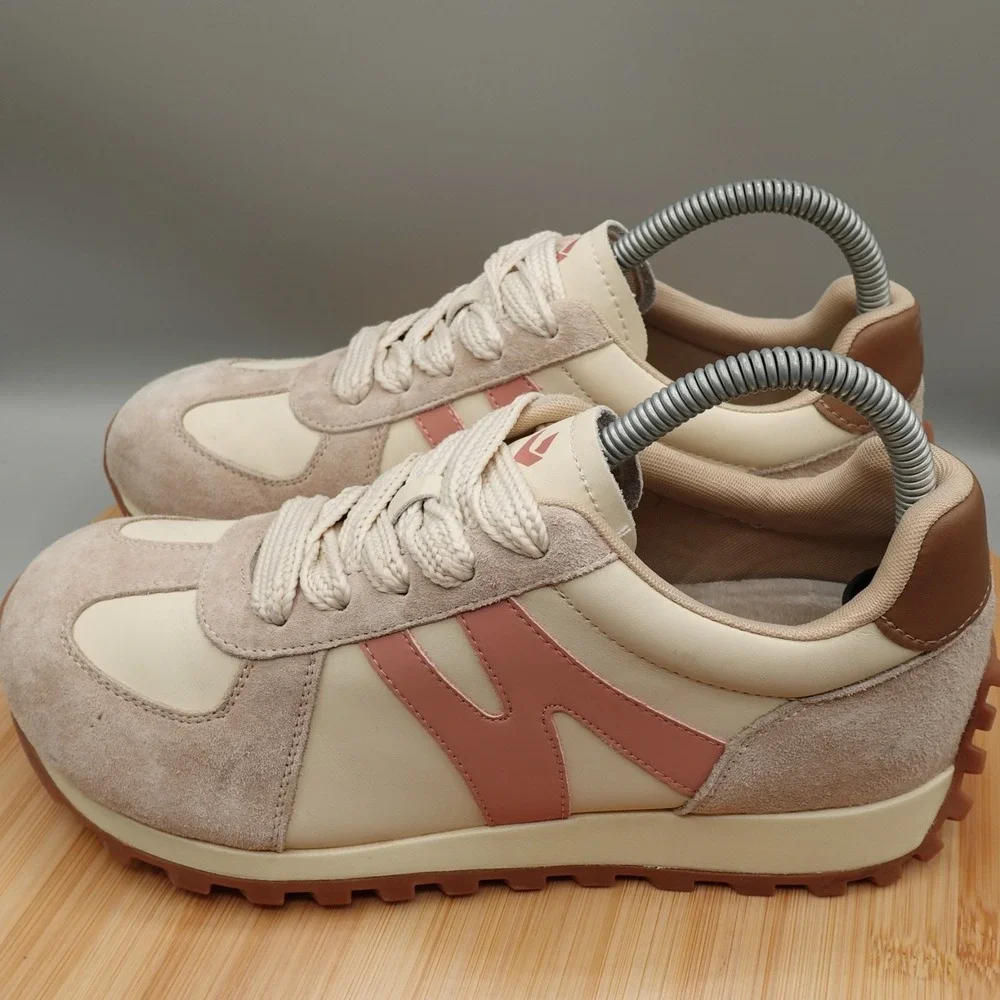 Somiliss Womens Necap Revela Suede/Leather Cream Pink Athletic Shoes US Size 7.5 - Picture 1 of 12